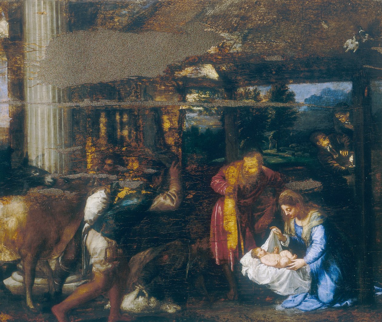 Tilbedelse af hyrderne af Tiziano Vecelli