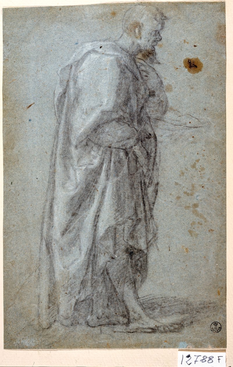Apostel (kridt på papir) af Titian (c.1488 1576)