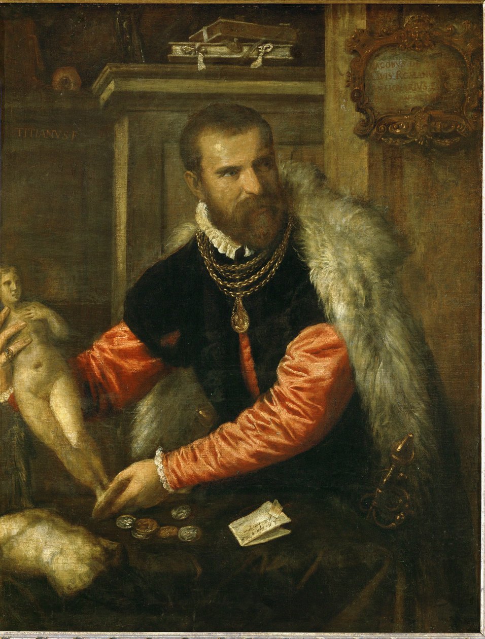 Jacopo de Strada ... (olie på lærred) af Titian (c.1488 1576)