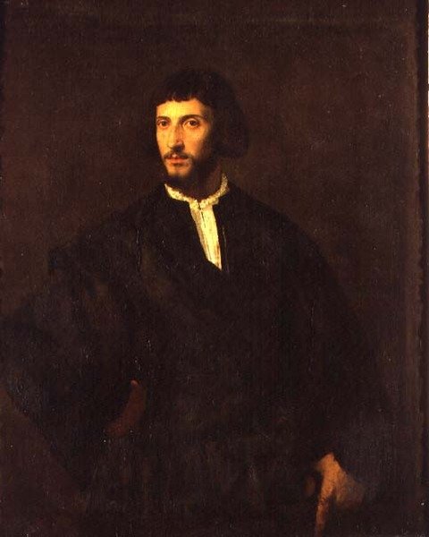 Portræt af en mand (olie på lærred) af Titian (c.1488 1576)
