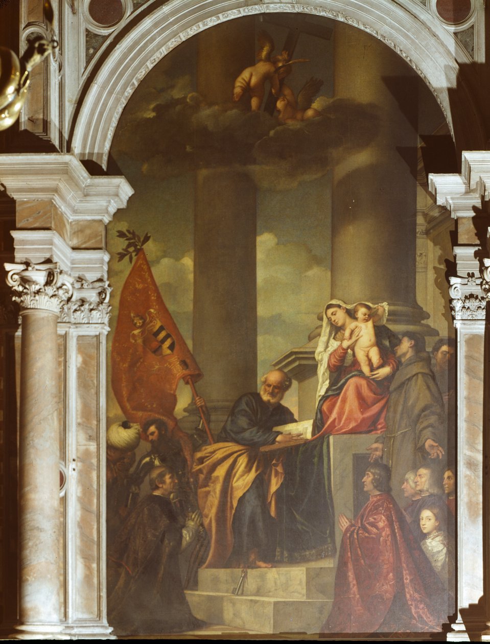 Hellig samtale af Titian (c.1488 1576)