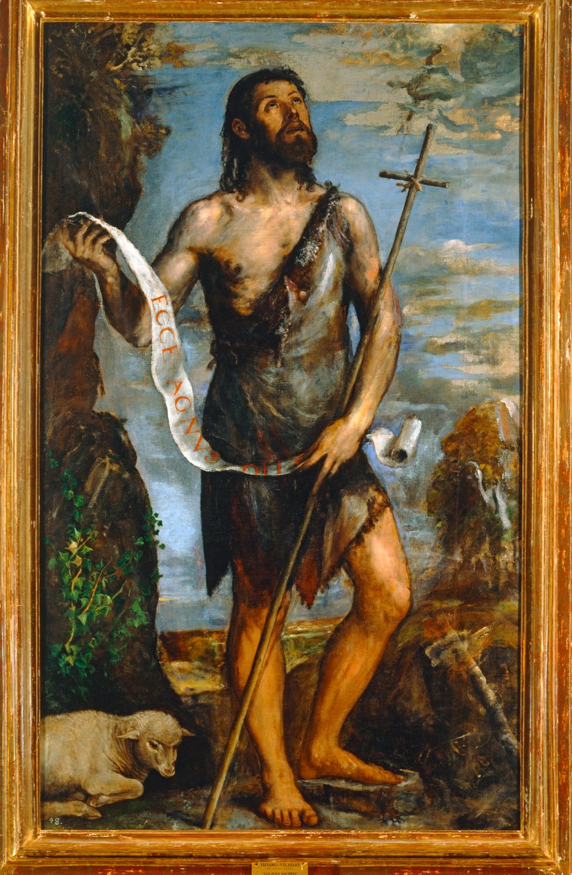 Den hellige Johannes Døber. 10014726 ... af Titian (c.1488 1576)