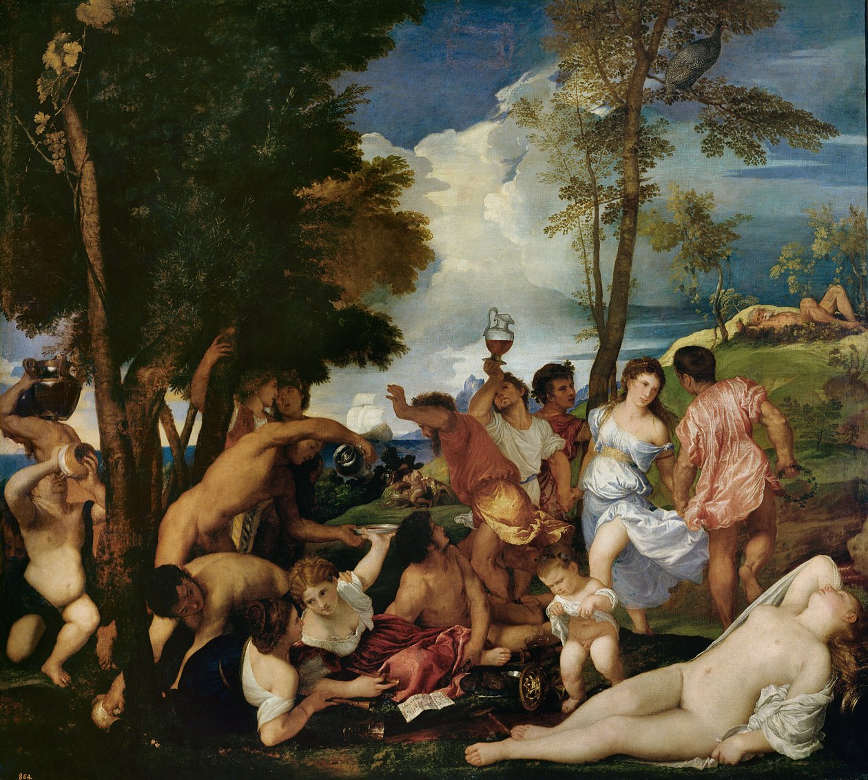 The Andrians, ca. 1523-4 (olie på lærred) af Tiziano Vecelli