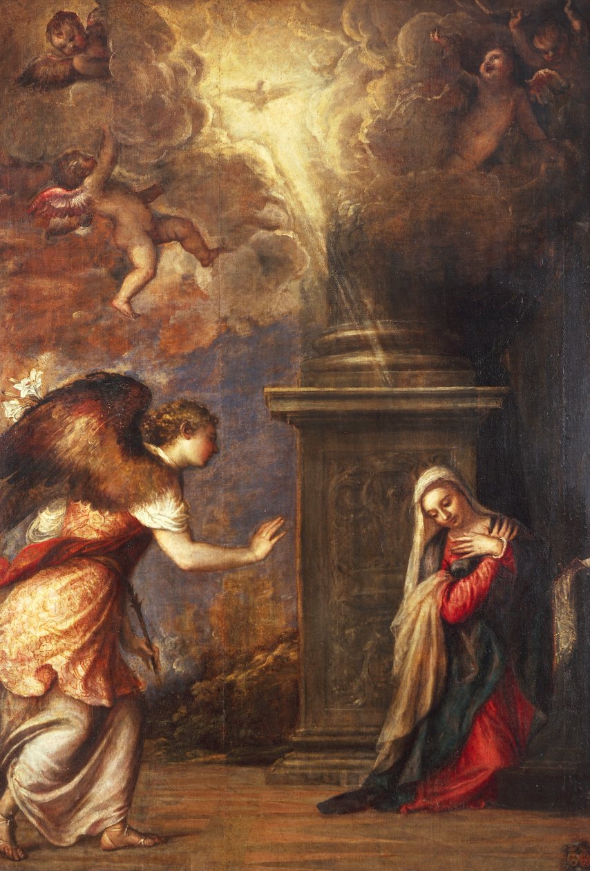 Bebudelsen, af Titian (ca 1490-1576), fra San Domenico Maggiore kirke i Napoli, olie på lærred, 280x210 cm af Titian (c.1488 1576)