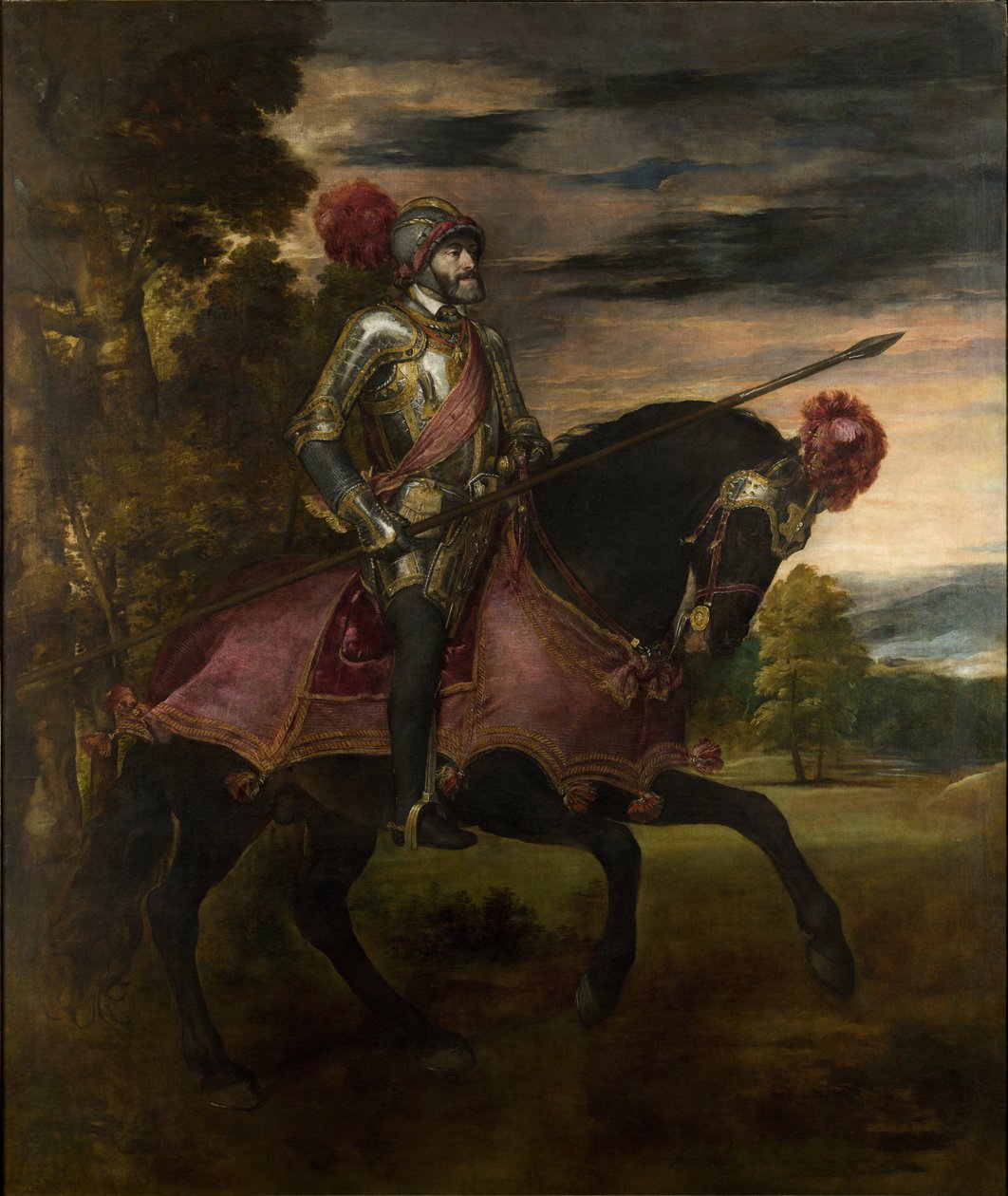 Kejser Karl V (1500-58) til hest i Muhlberg af Tiziano Vecelli