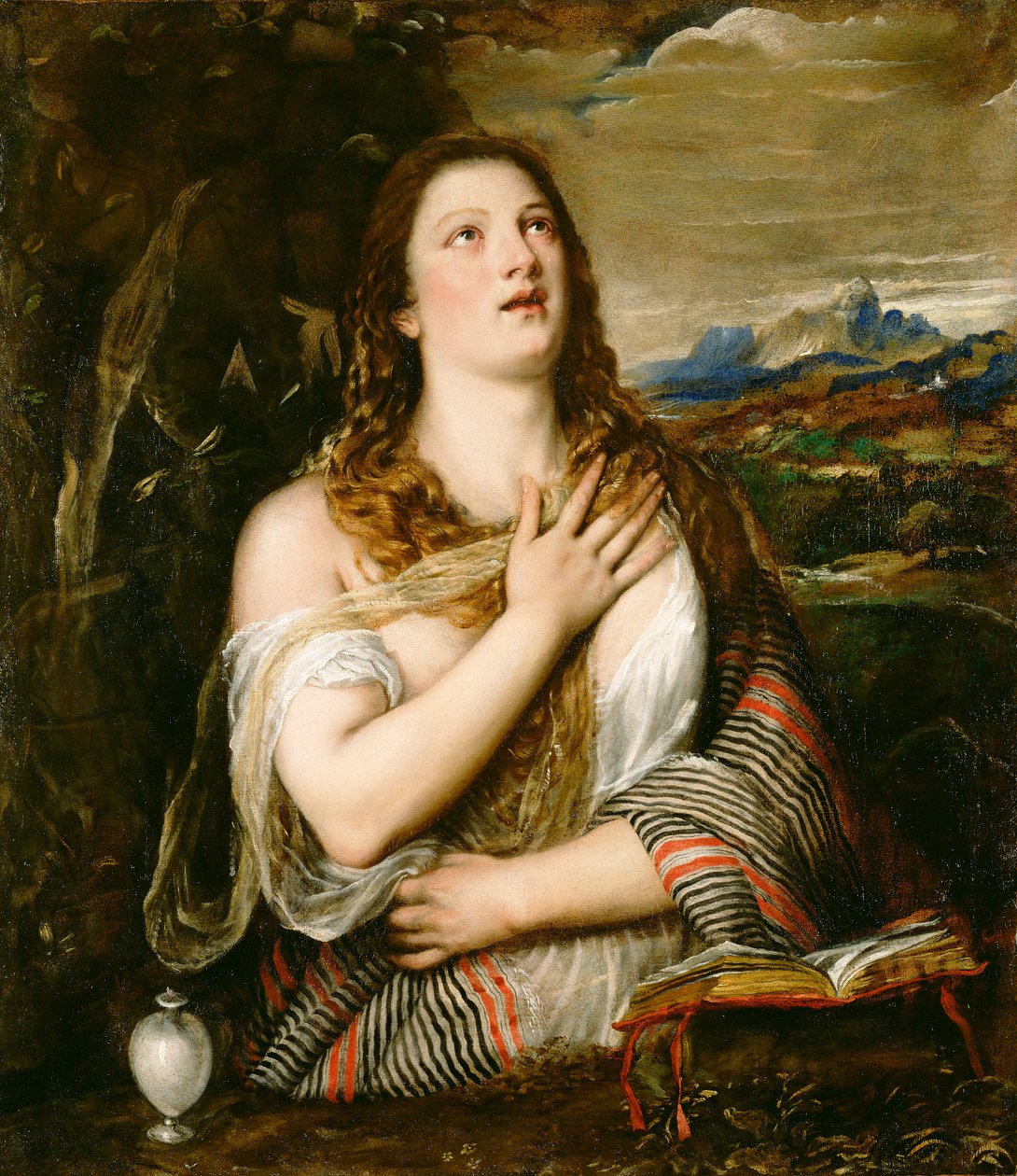 The Penitent Magdalene, ca. 1555-65 (olie på lærred) af Tiziano Vecelli