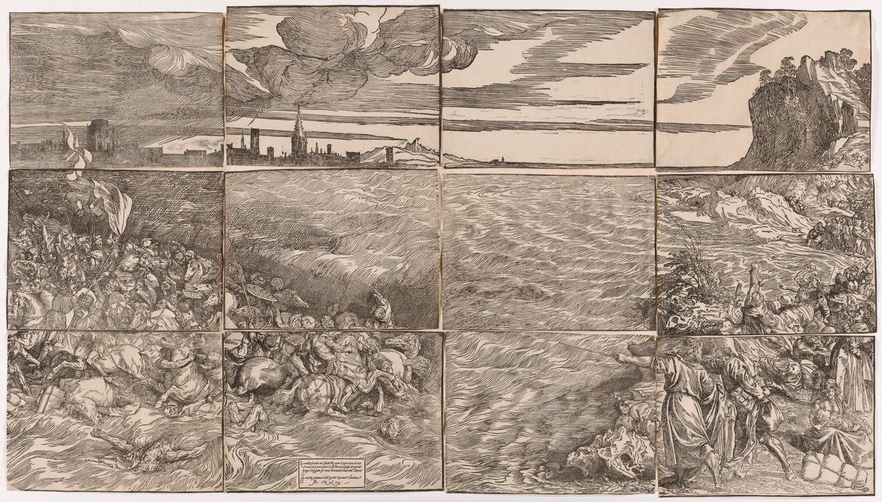 Faraon armeijan upotus Punaisellemerelle af Titian (c.1488 1576)