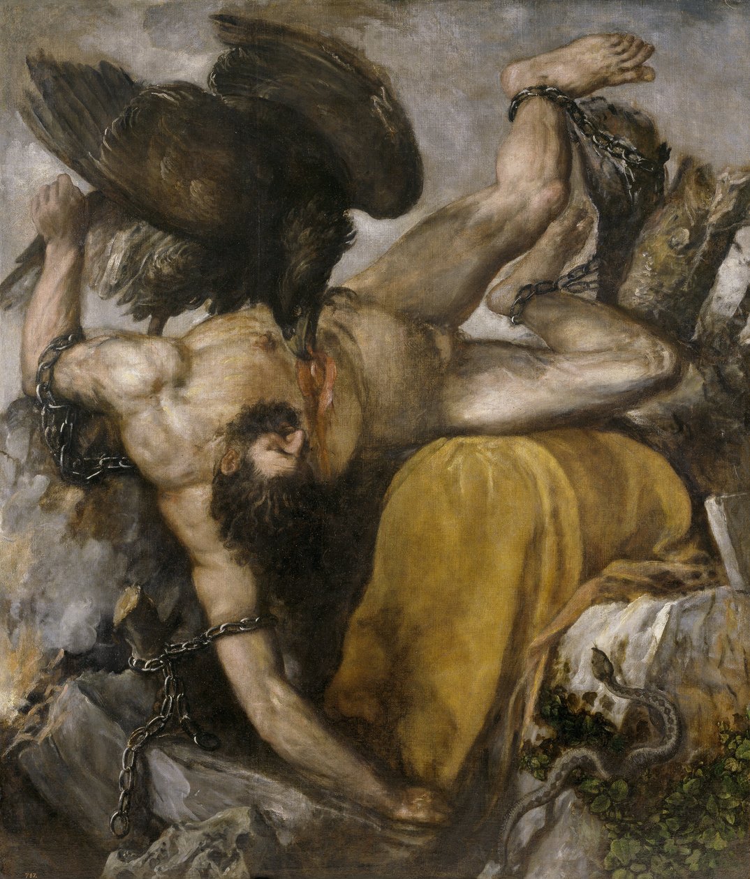 Tityos - Tiziano Vecellio dit Le Titien (1485-1576) - 1548-1549 - Olie på lærred - 253x217 - Museo del Prado, Madrid af Titian (c.1488 1576)