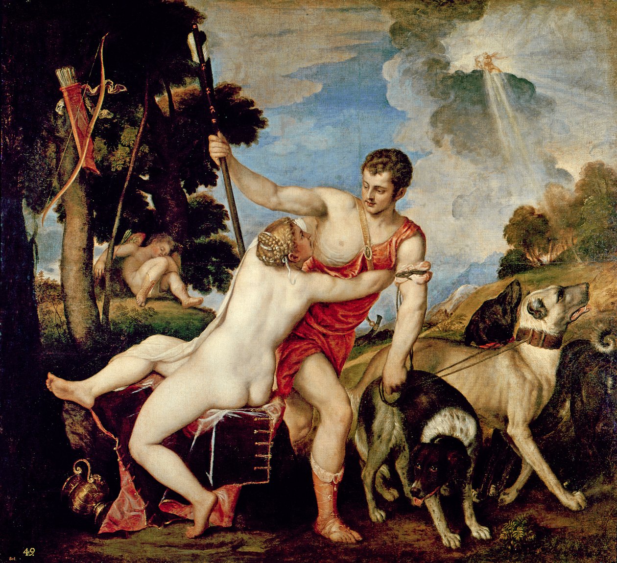 Venus og Adonis af Tiziano Vecelli