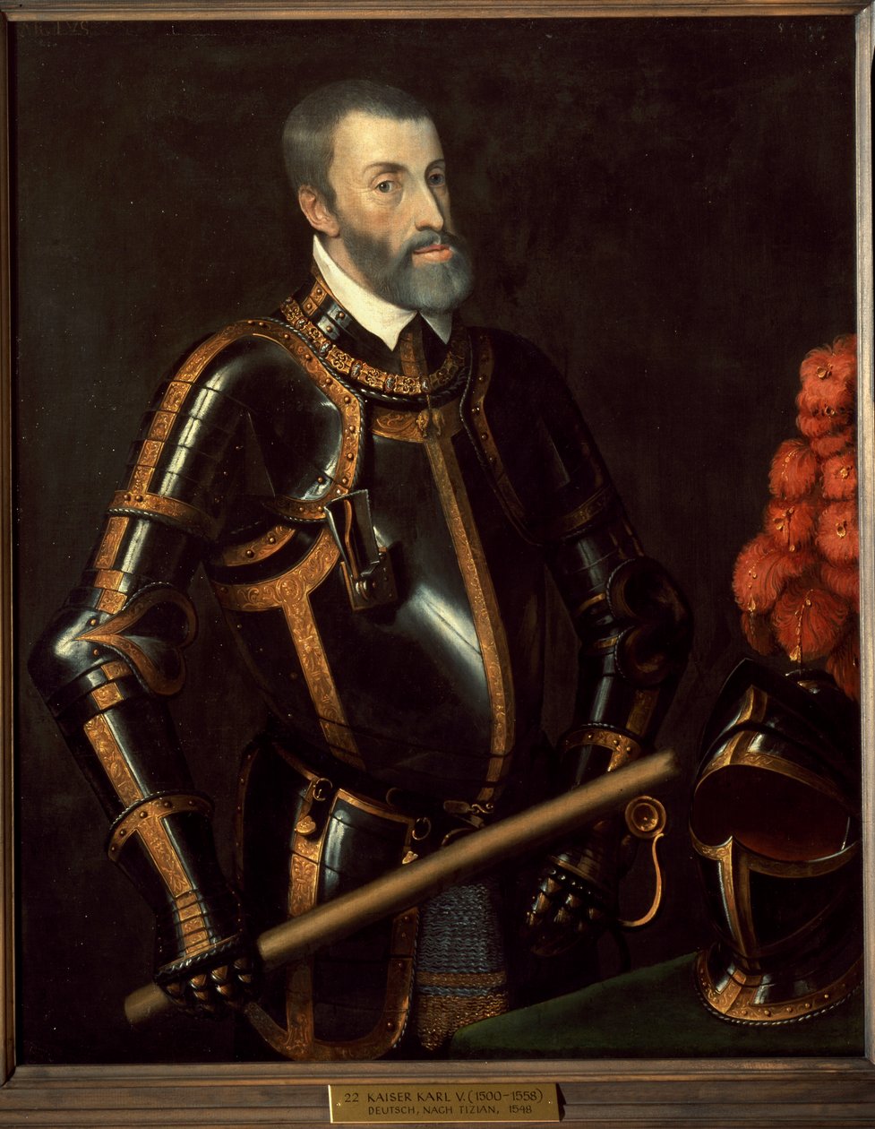 Portræt af Karl V, kejser af Tyskland af Titian (c.1488 1576) (manner of)