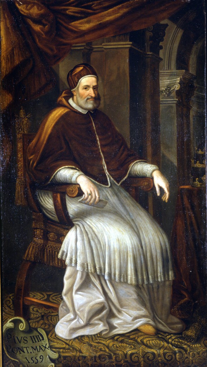 Pius IV (1499 - 1565). Maleri af Bizzozzero. Milano, indsamling af Ca 