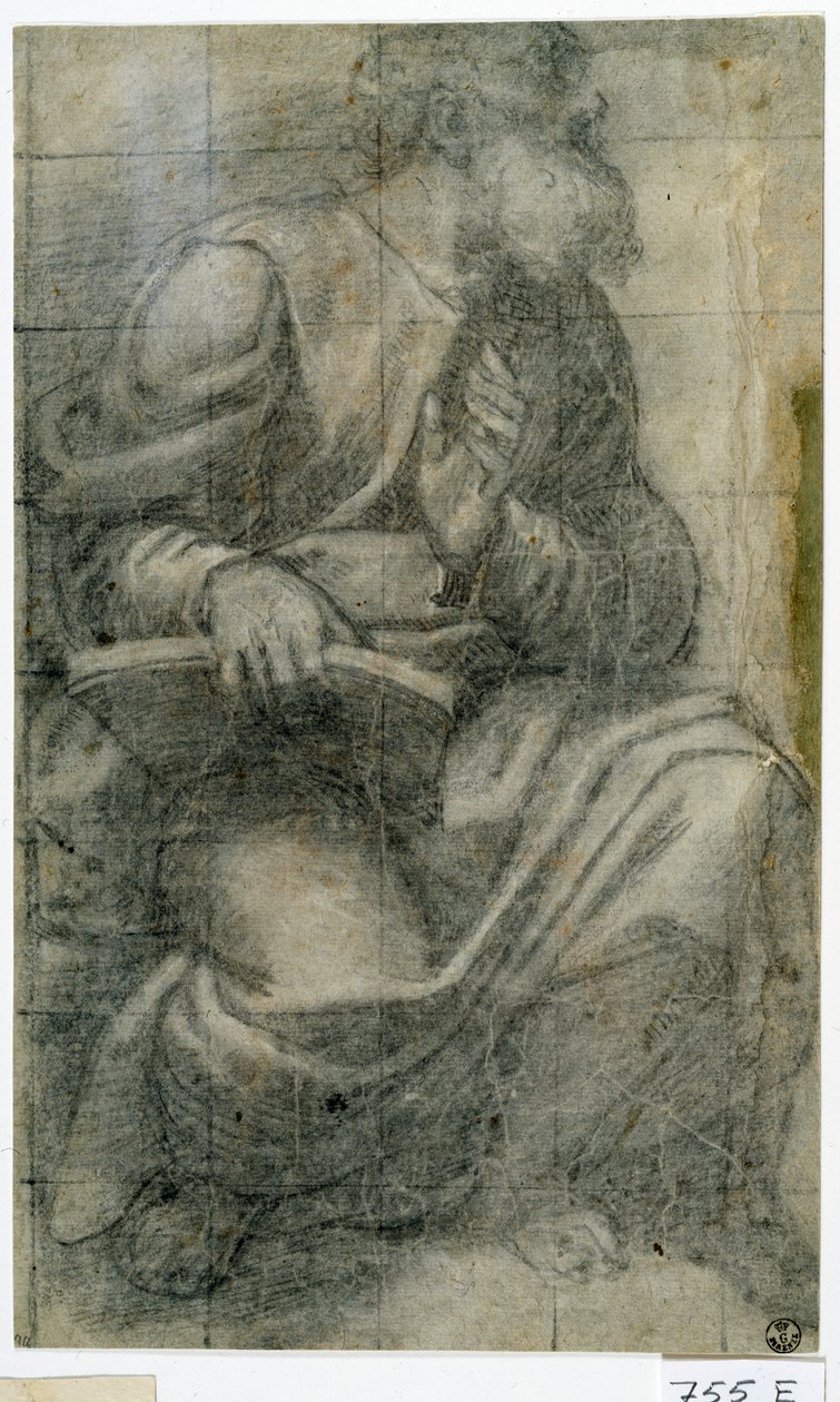 Apostel (kridt på papir) af Titian (c.1488 1576)