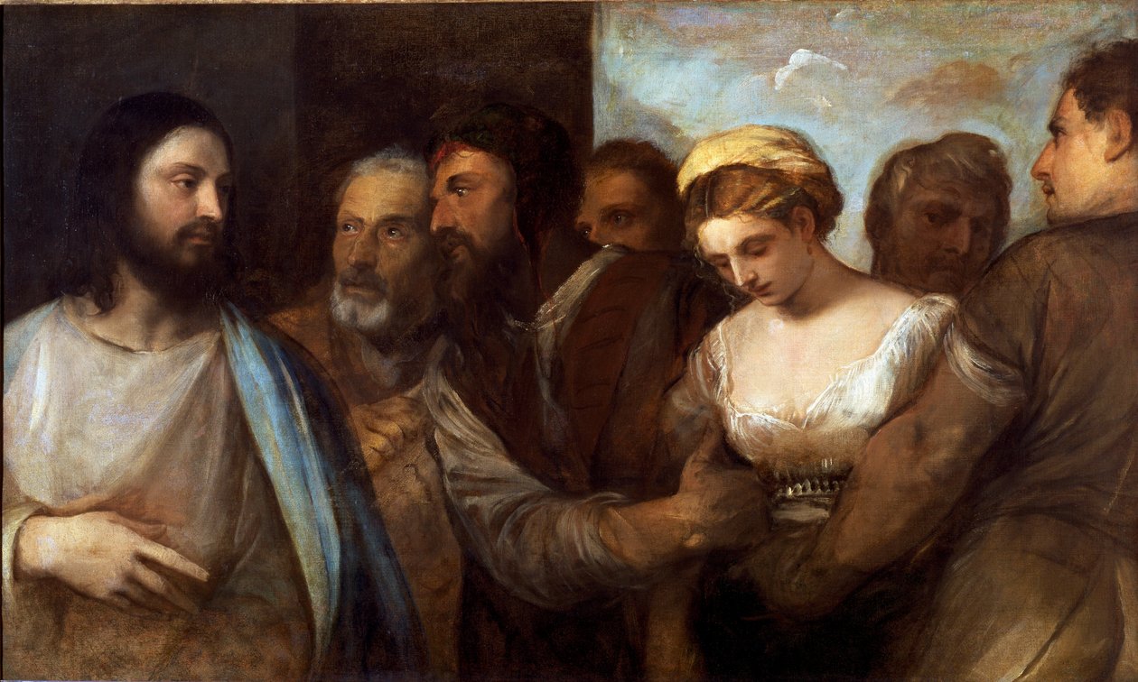 Kristus og den utro kvinde (maleri, ca. 1540) af Tiziano Vecelli
