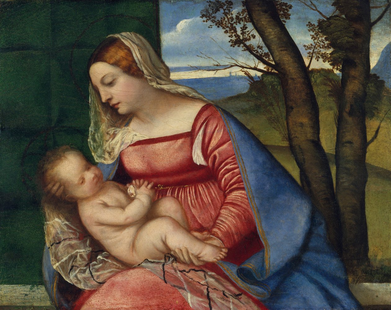 Madonna og barn, ca. 1508 (olie på træ) af Tiziano Vecelli