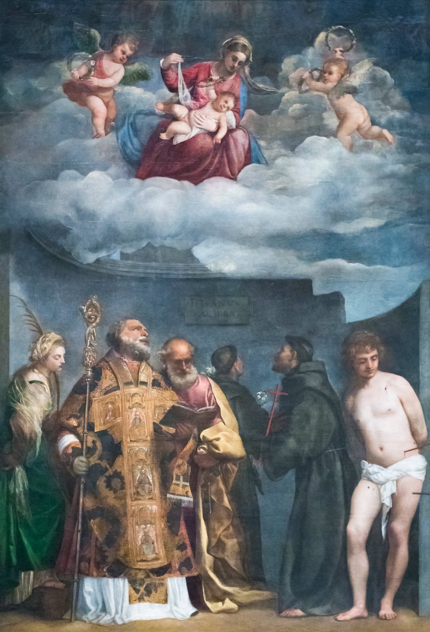 Madonna og barn med helgener, kendt som Madonna di san Niccolo