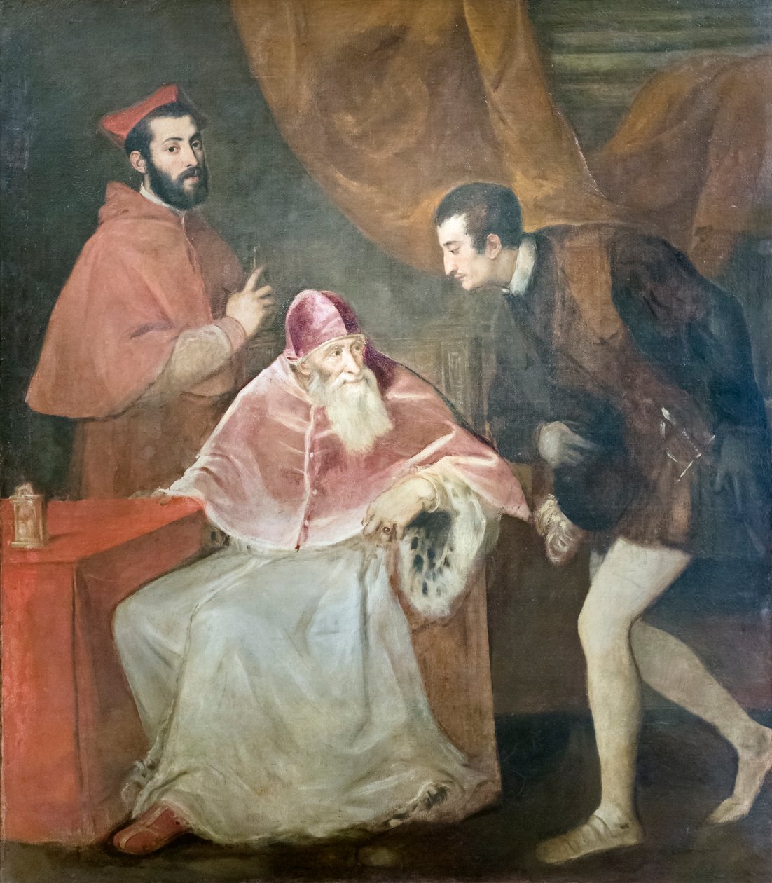 Portræt af pave Paul III med nevøer af Titian (c.1488 1576)