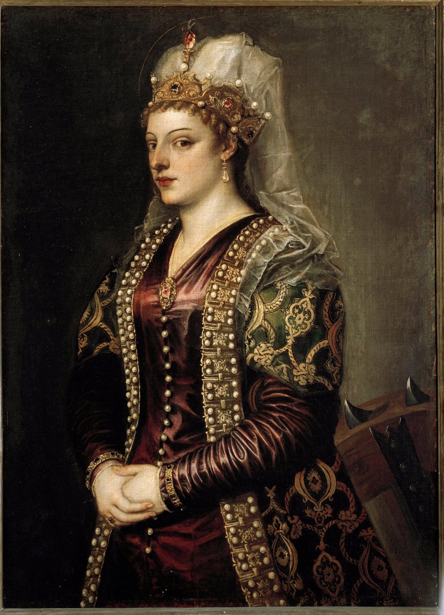 Portræt af dronningen af Cypern Caterina Cornaro, som St. Catherine af Alexandria. ca. 1542 (maleri) af Tiziano Vecelli