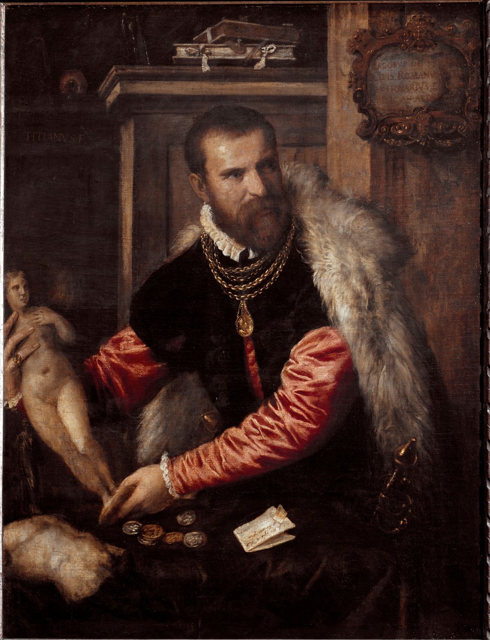 Portræt af antikvitetshandleren og samleren Jacopo Strada (Maleri af Tiziano Vecelli