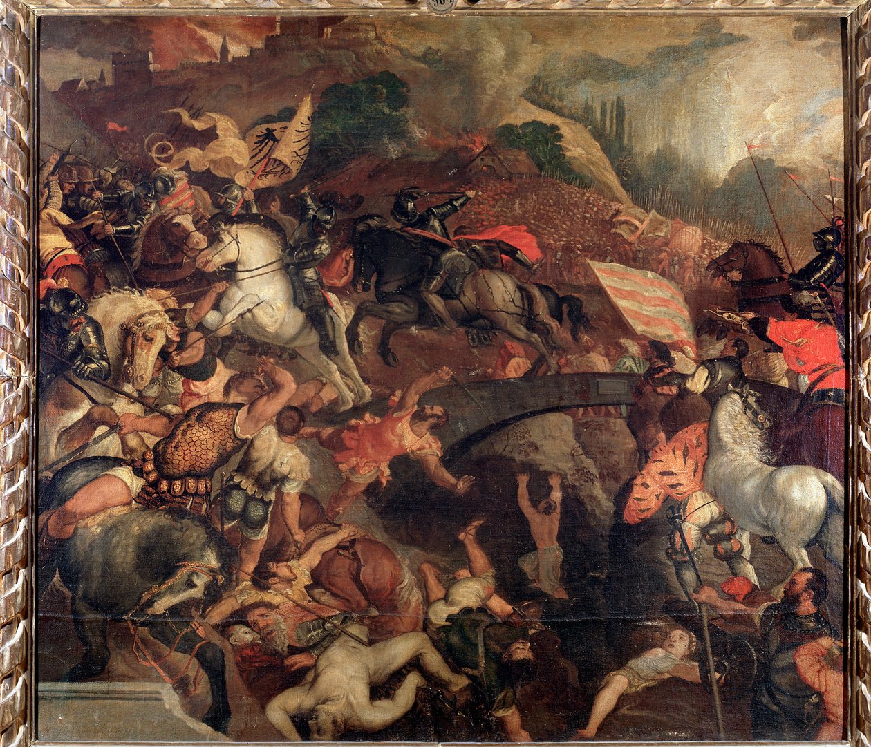 Slaget ved cadore, i 1508 - Maleri af Tiziano Vecelli