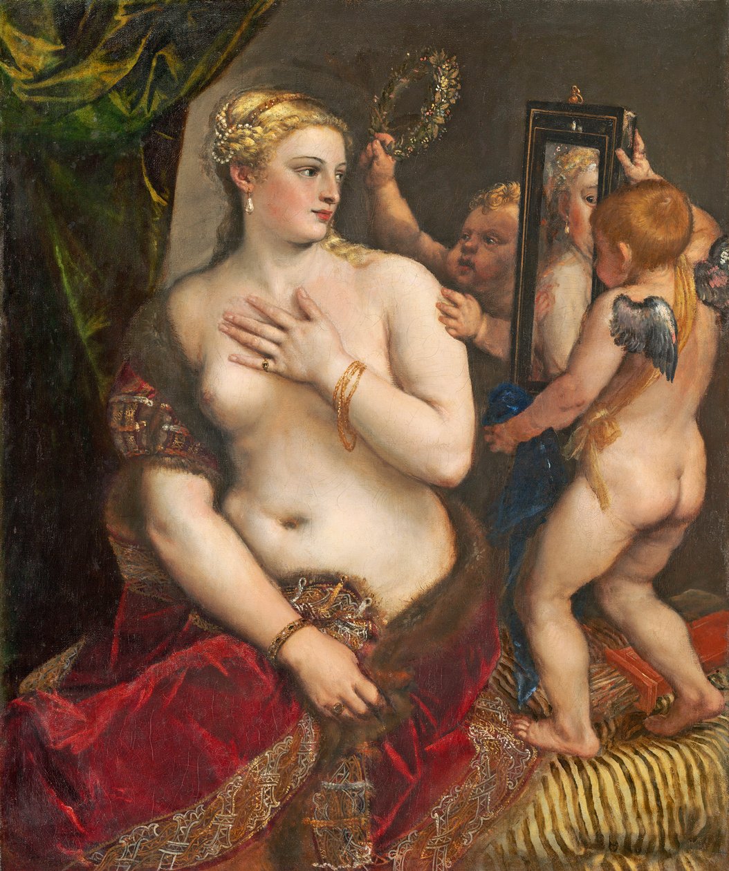 Venus med et spejl, ca. 1555 (olie på lærred) af Tiziano Vecelli