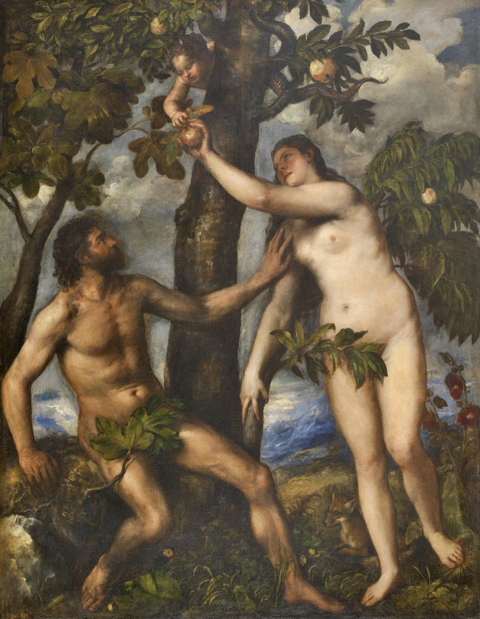 Adam og Eva, ca. 1550 af Tiziano Vecelli