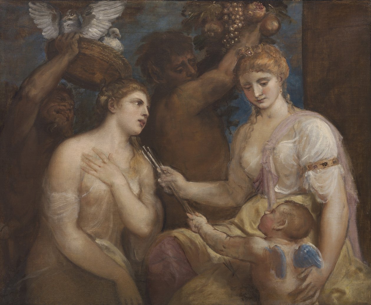 Allegori om Venus og Amor, ca. 1600 af Tiziano Vecelli