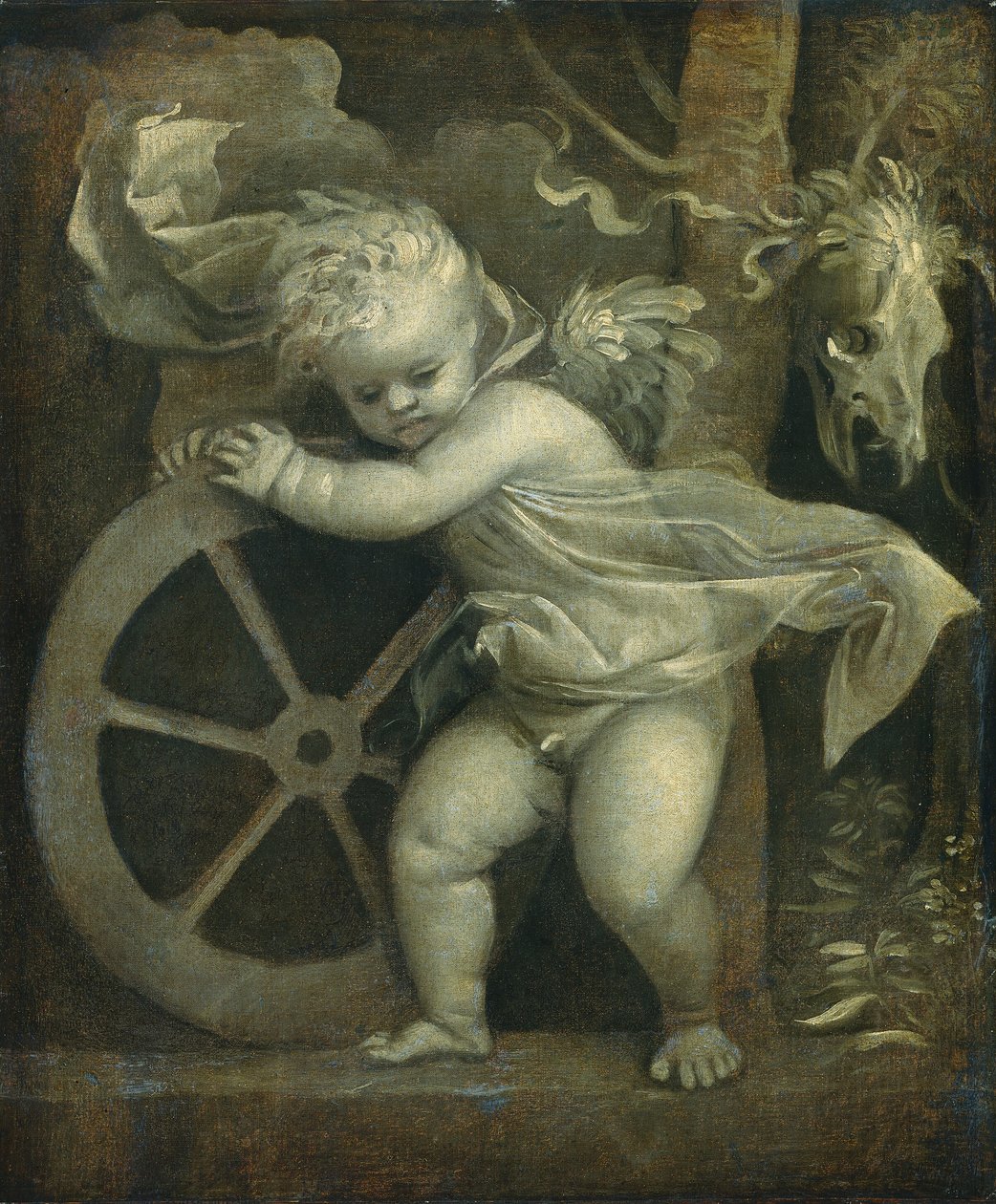 Amor med tidens hjul af Titian