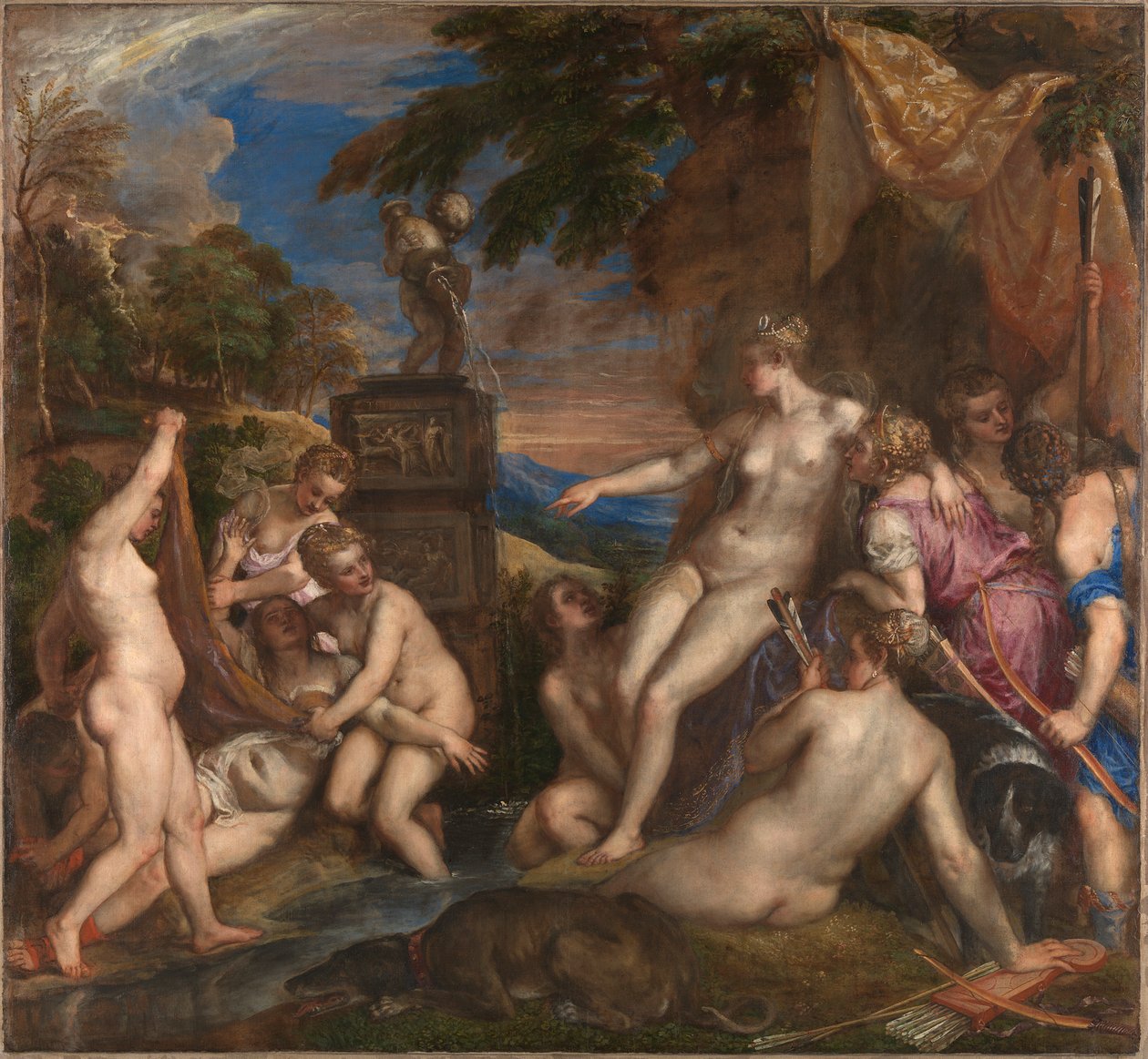 Diana og Callisto, 1556-1559. af Titian