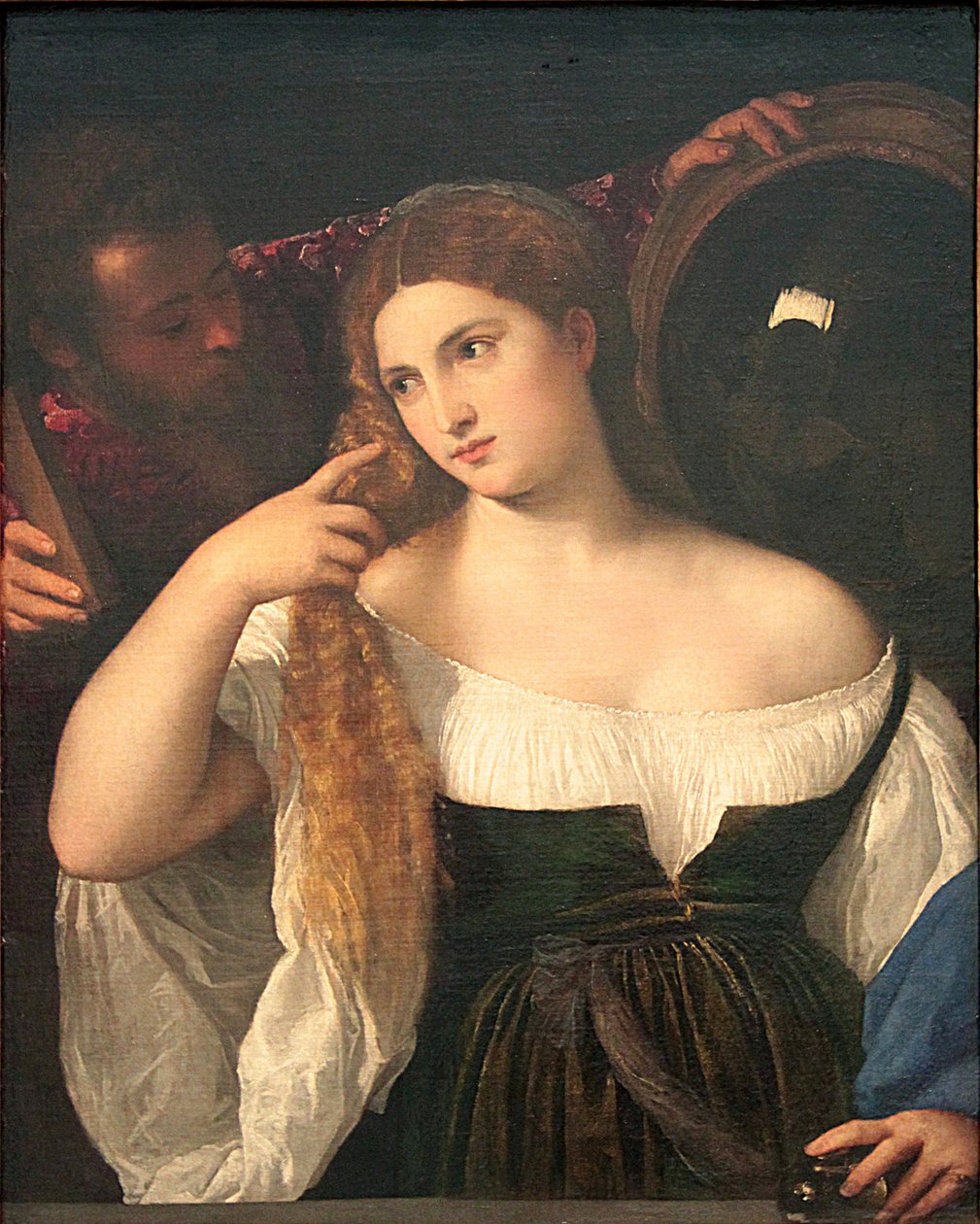 Fransk:  La Femme au miroir Kvinde med spejl af Titian