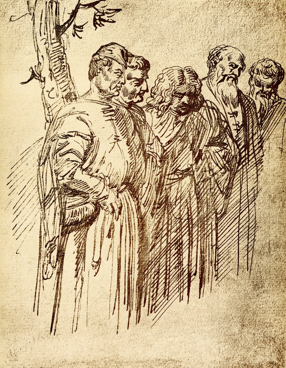 Gruppe af seere fra miraklet af St. Anthony af Tiziano Vecelli