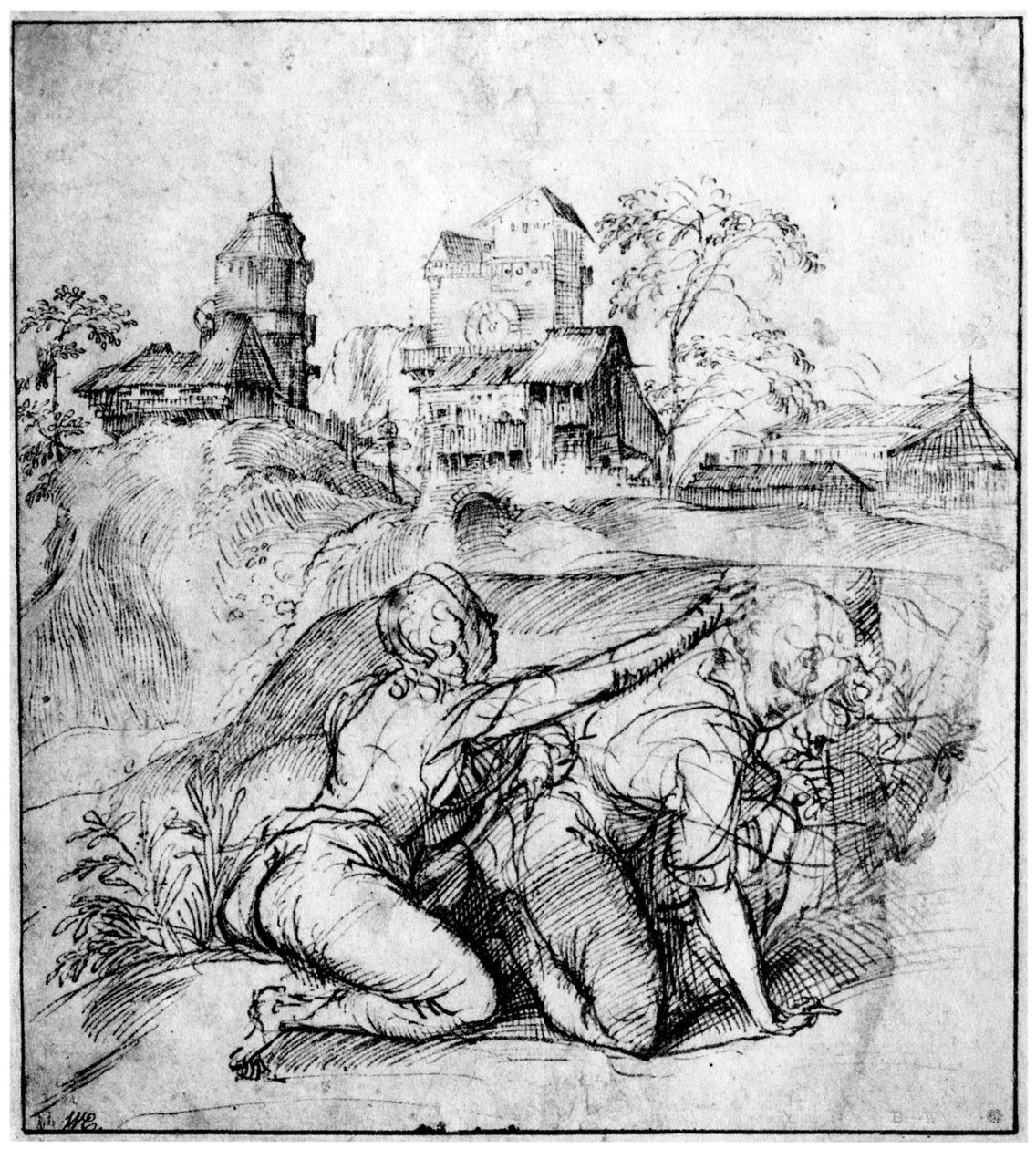 Landskab med to unge, c1510, 1937 af Tiziano Vecelli