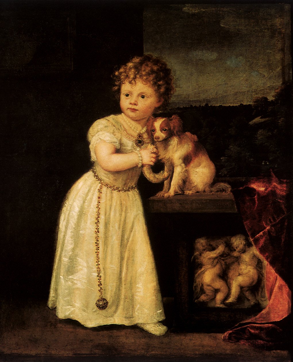 Portræt af Clarissa Strozzi, 1542 af Tiziano Vecelli