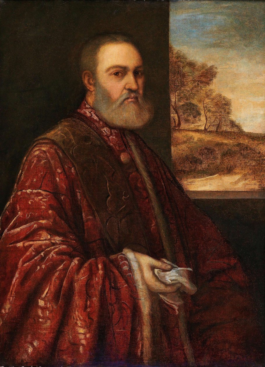 Portræt af prokurist Alessandro Contarini, ca. 1540-1545. af Titian,