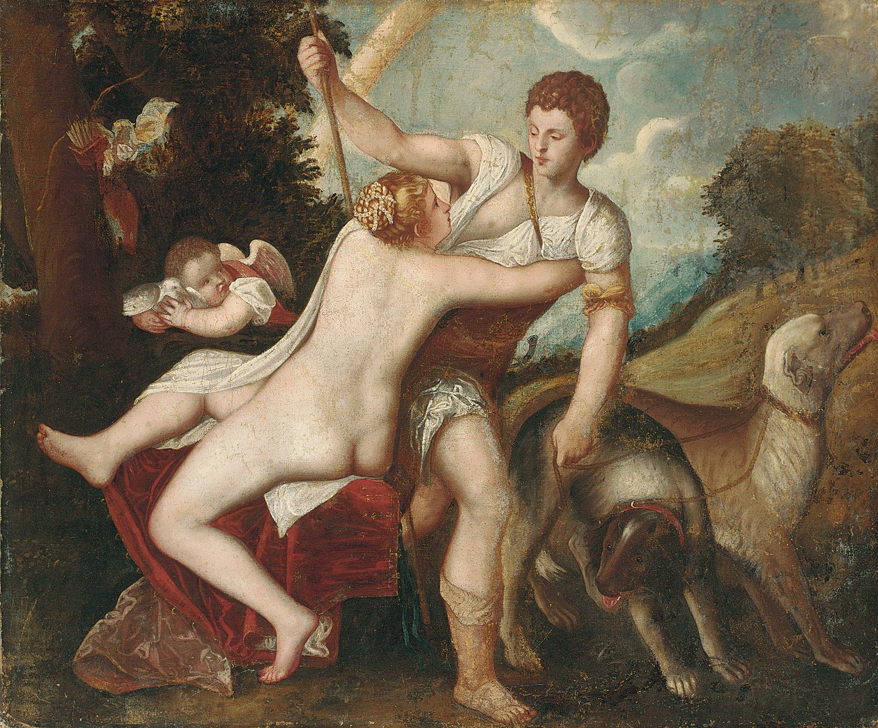 Venus og Adonis af Tiziano Vecelli