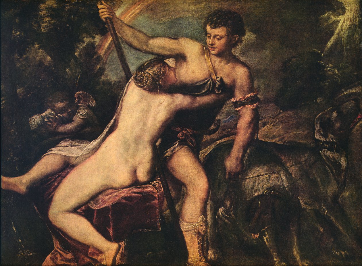 Venus og Adonis, 1560 af Tiziano Vecelli