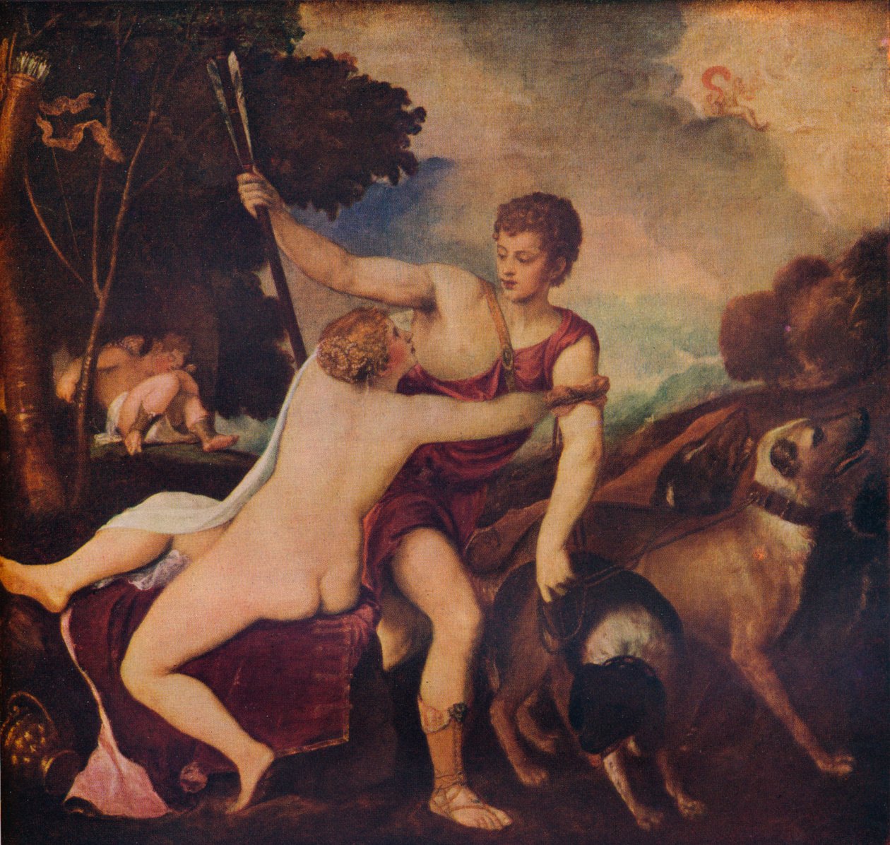 Venus og Adonis, c1545, 1937 af Tiziano Vecelli