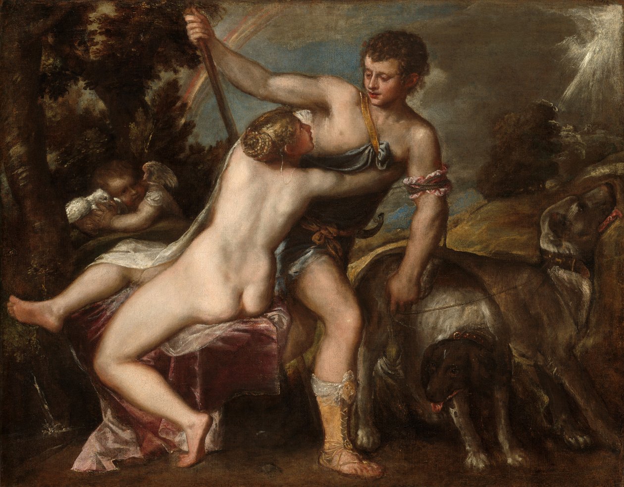 Venus og Adonis, ca. 1540 sc. 1560-1565 af Titian