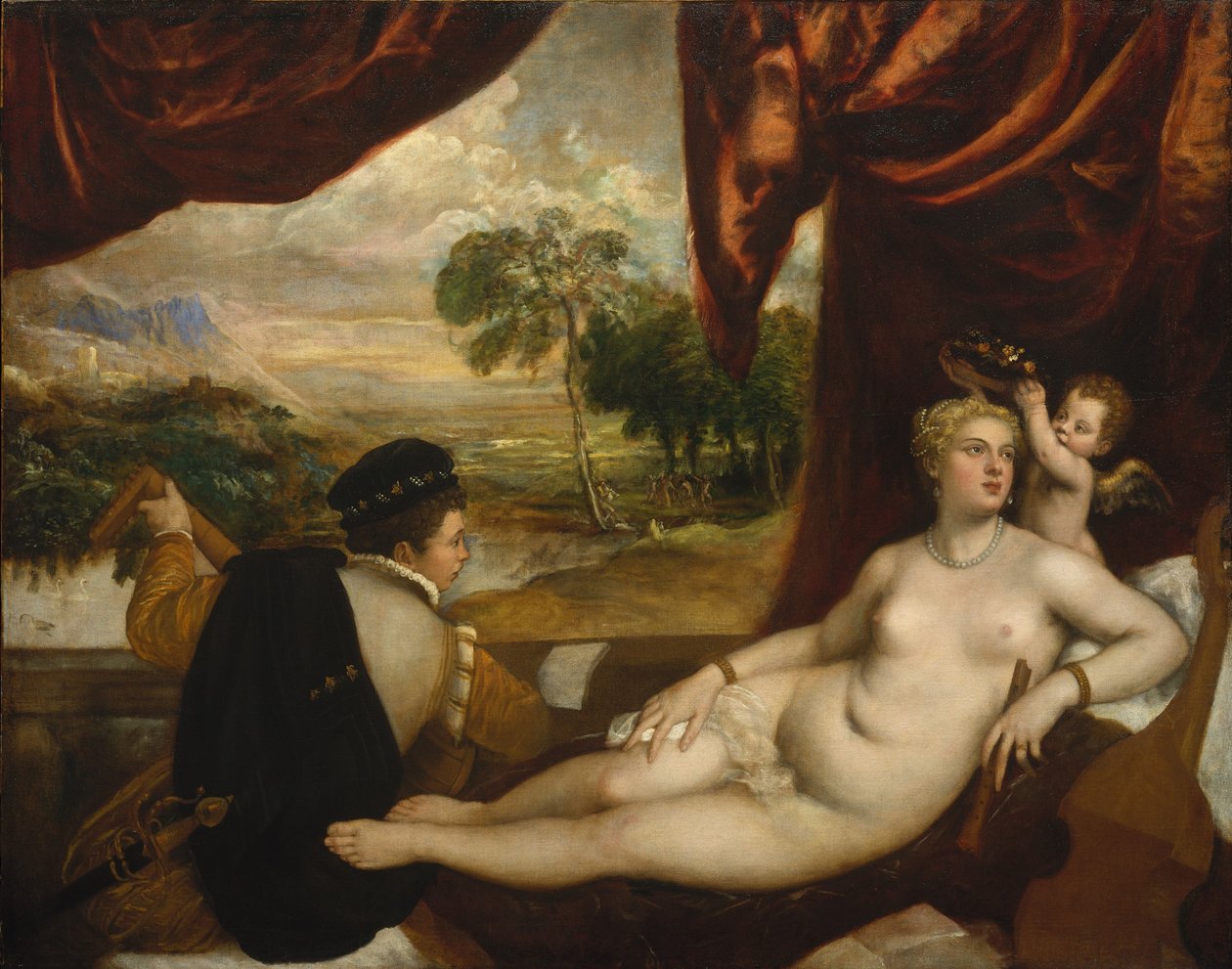 Venus og lutspilleren, ca. 1565-70 af Tiziano Vecelli