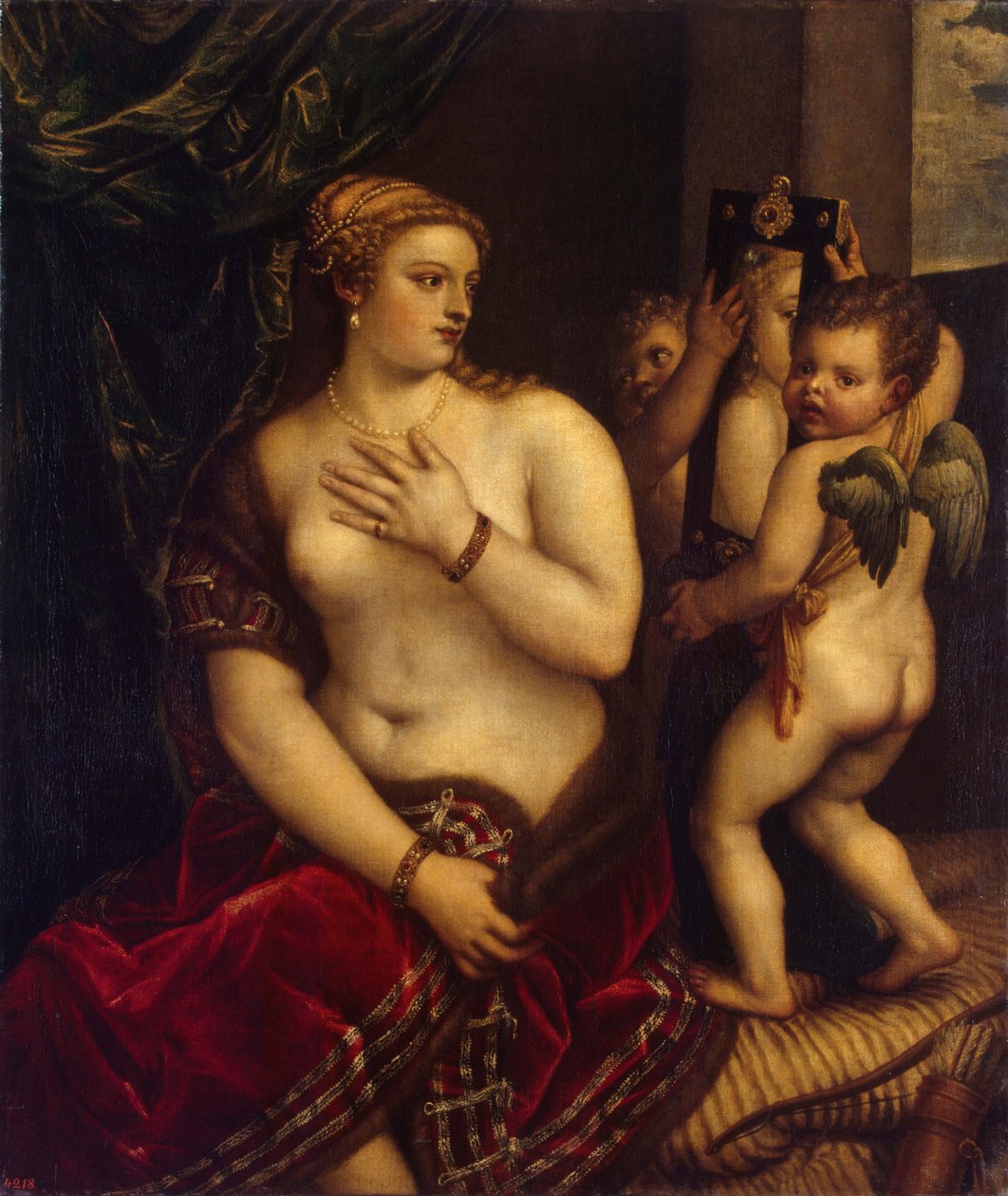 Venus med et spejl, 1560 af Titian,