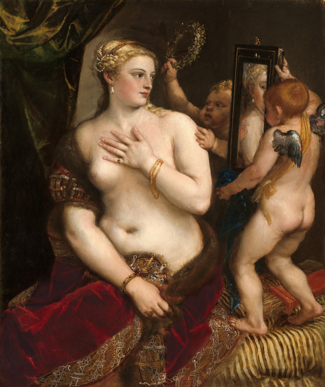 Venus med et spejl, ca. 1555. af Titian