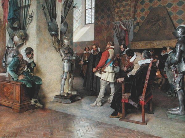 At the Armory (olie på lærred) af Tito Lessi