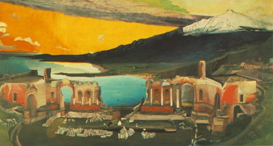 Ruiner af det gamle teater i Taormina af Tivadar Kosztka Csontvary