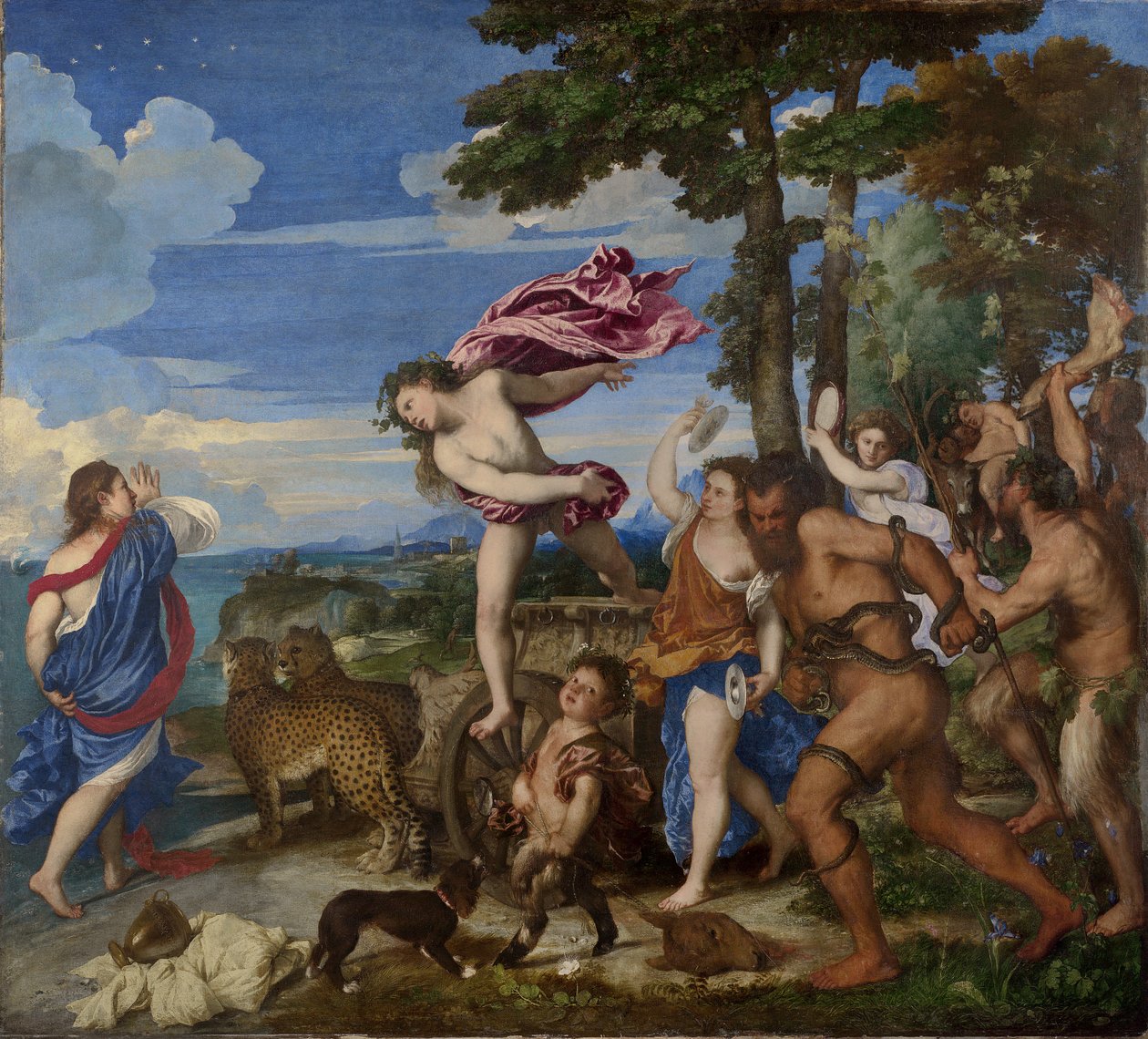Bacchus og Ariadne, 1520-23 (før-restaurering) af Tiziano Vecelli