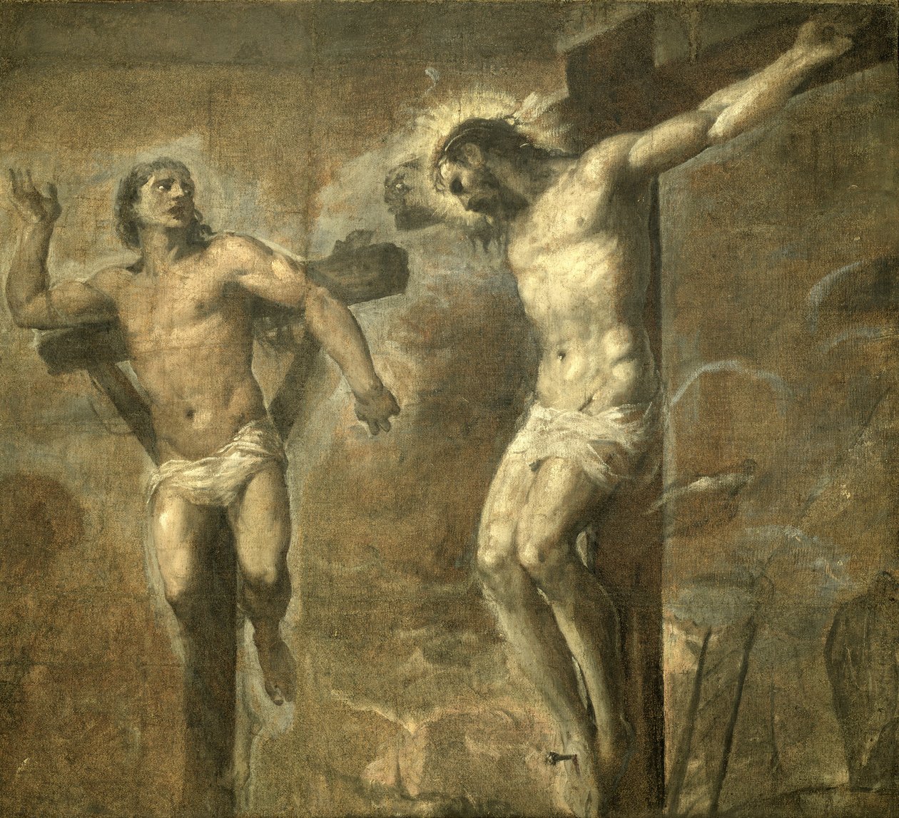Kristus på korset og den gode tyv, ca. 1565 af Tiziano Vecelli