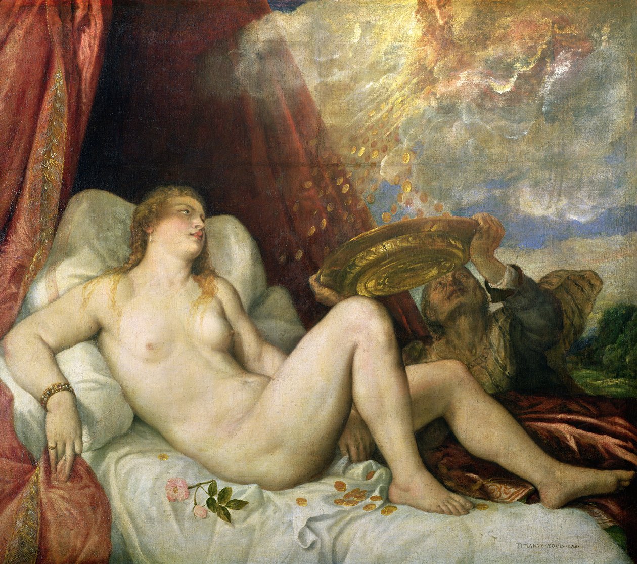 Danae, ca. 1554 af Tiziano Vecelli