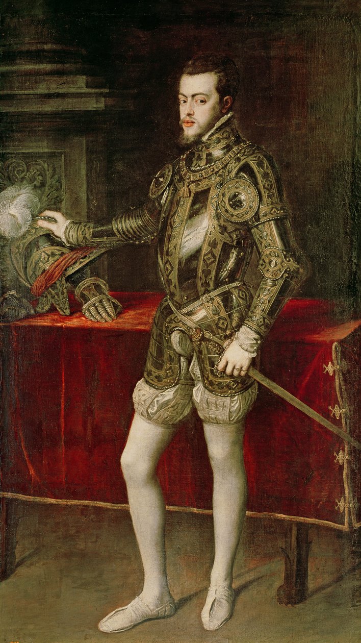 Kong Filip II (1527-98) 1550 af Tiziano Vecelli