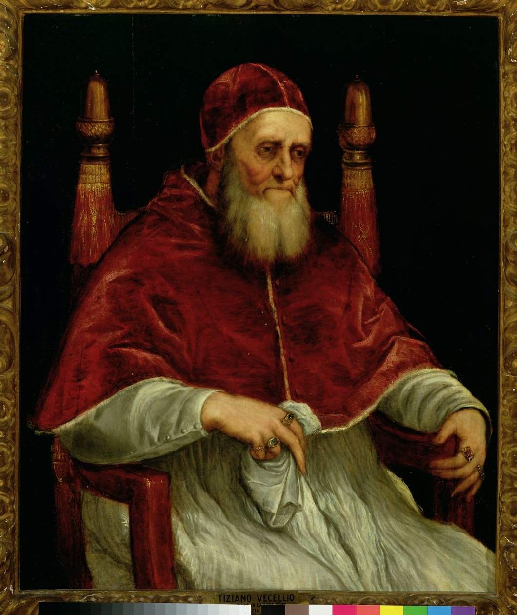 Pave Julius II (1443-1513) efter et maleri af Rafael, ca. 1545-46 af Tiziano Vecelli