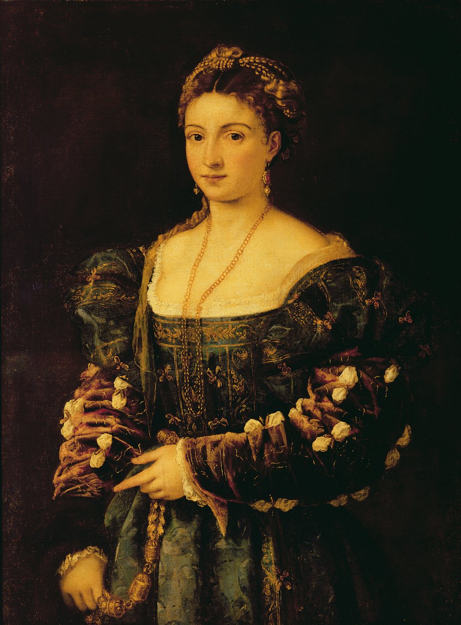 Portræt af en kvinde, kaldet La Bella af Tiziano Vecelli