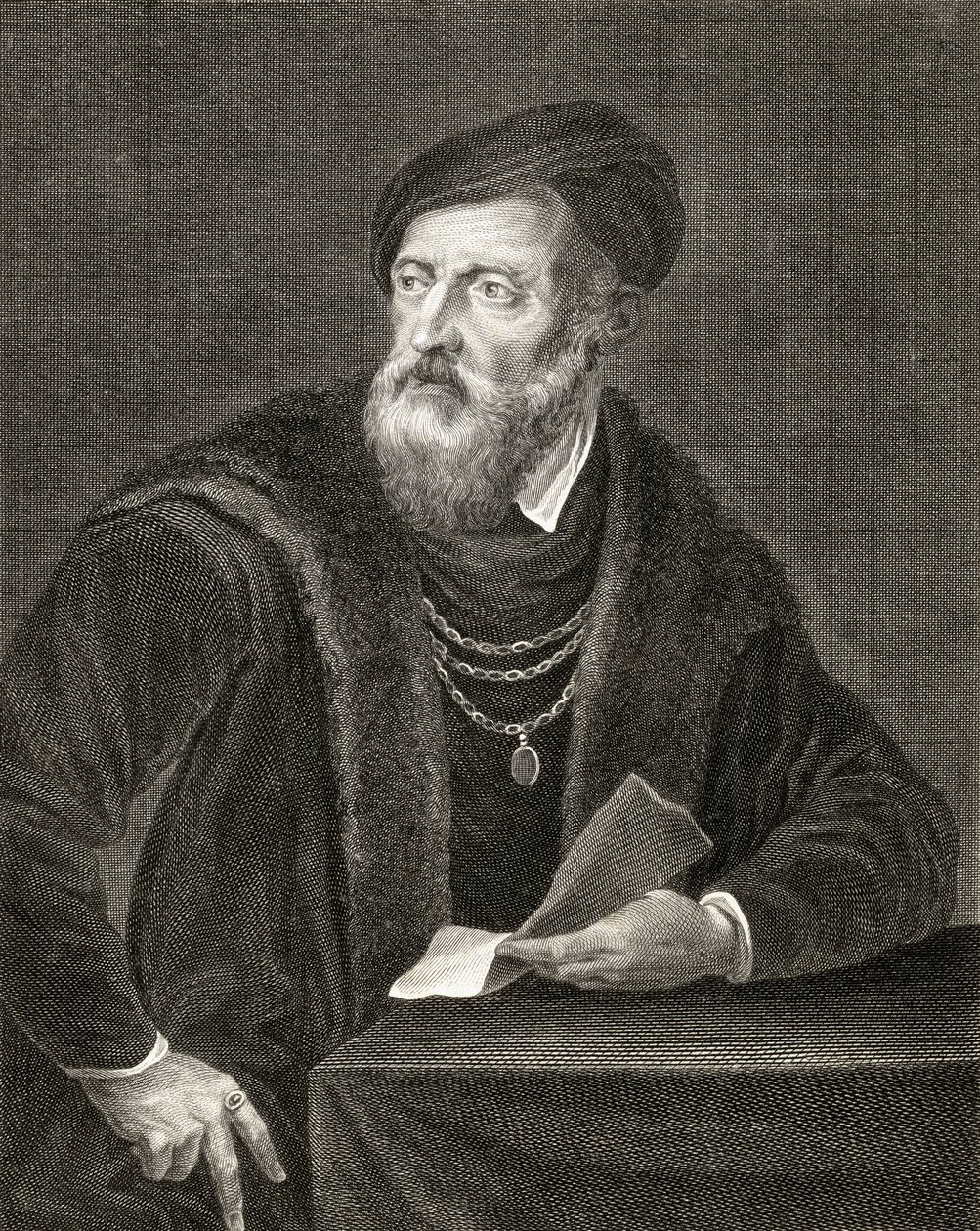 Selvportræt, graveret af Antoine Louis Romanet (1742-c.1810) af Tiziano Vecelli