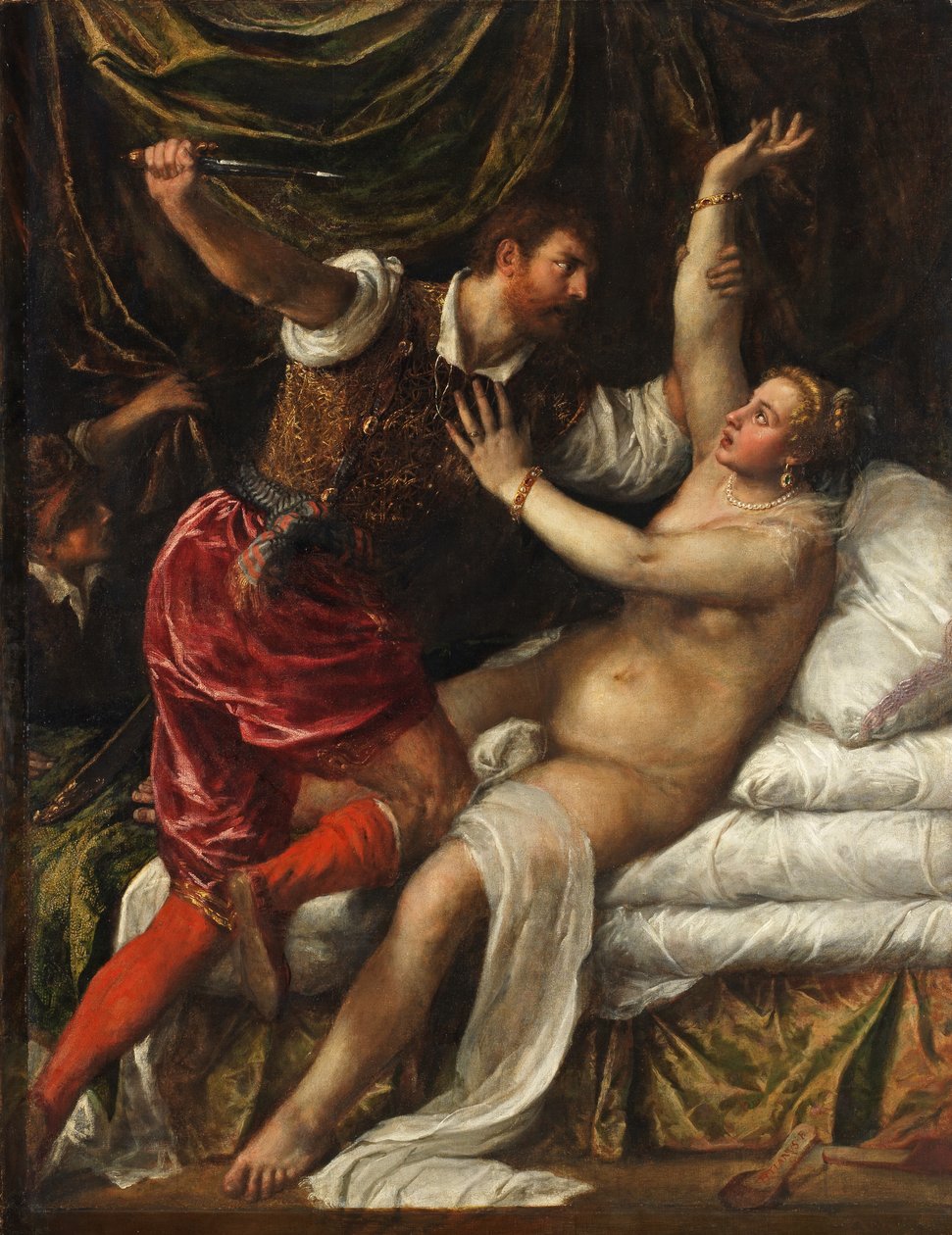Tarquin og Lucretia, ca. 1568-76 af Tiziano Vecelli
